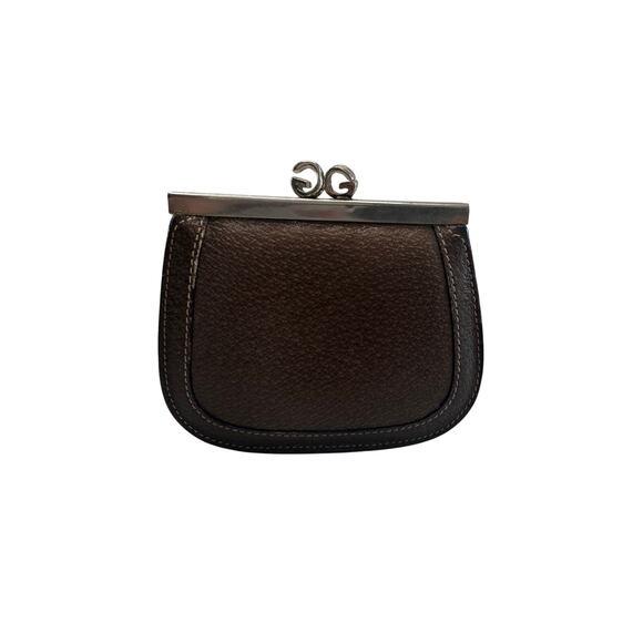 Gucci GG Kiss Lock Leather Coin Pouch -Great Vintage Gucci Find! - Picture 15 of 16